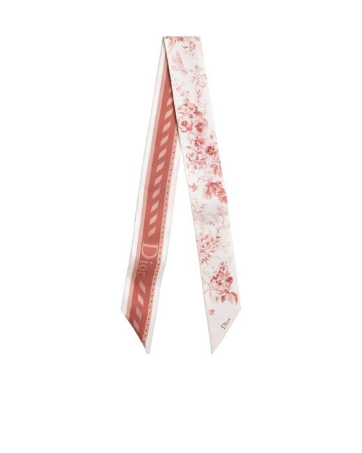 Dior White Toile De Jouy Floral Garden Mitzah Scarf