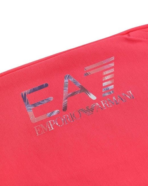 EA7 Red Logo Printed Sweatpants