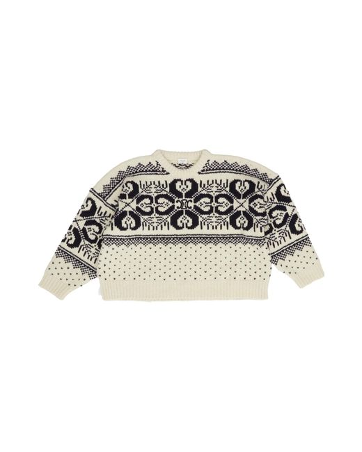 Céline White Crew Neck Sweater