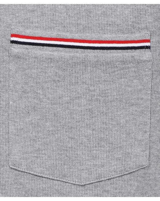 Thom Browne Gray Rwb Pocket Trim Polo Shirt for men