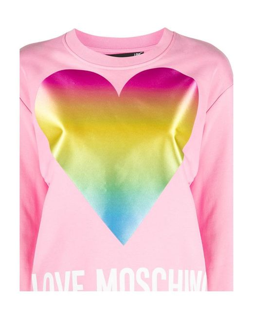 Moschino Pink Logo Printed Sweater