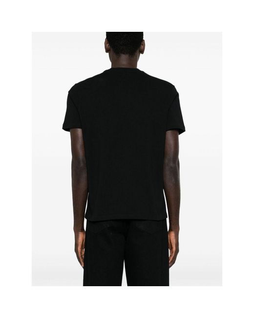 Paul & Shark Black Shark-Print Cotton T-Shirt for men