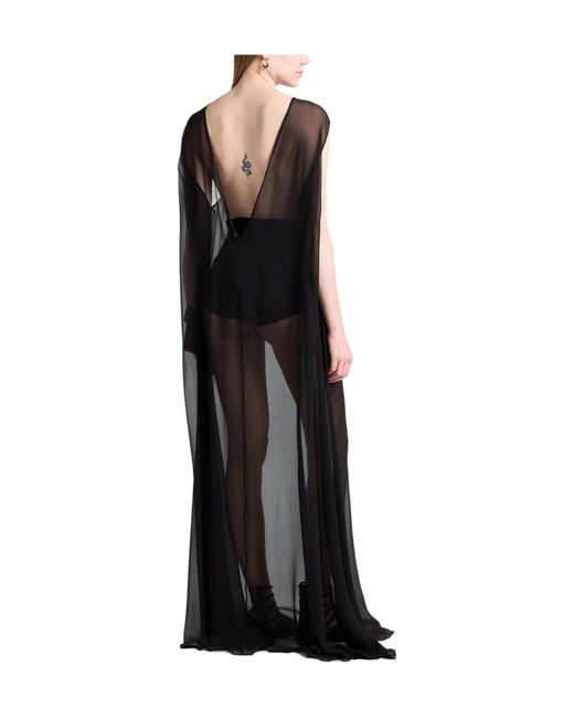 Saint Laurent Black Sleeveless Waist-Cinching Dress