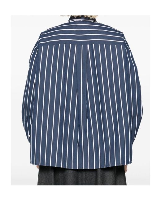 Brunello Cucinelli Blue Striped Button-Down Shirt