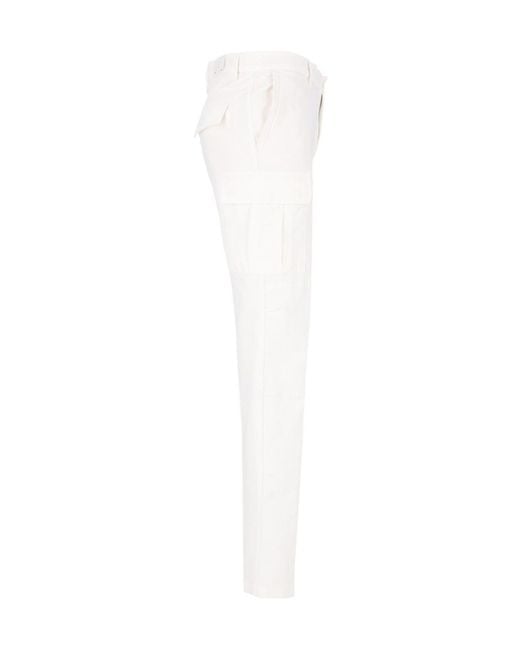 Eleventy White Casual Pants With Belt Loops for men