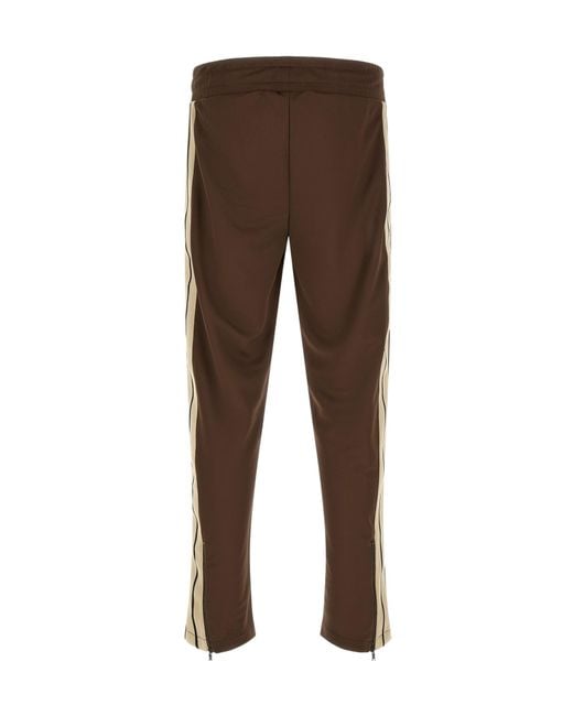 Palm Angels Brown Athletic Pants With An Elastic Waistband for men