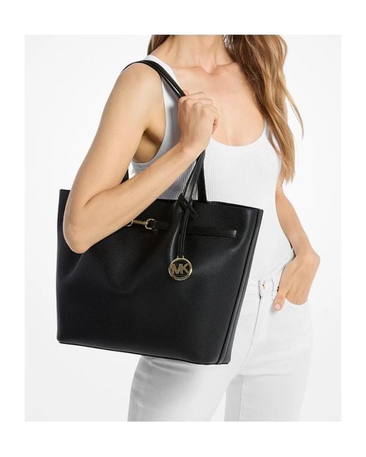 Michael Kors Black Carson Large Pebbled Leather Tote Bag