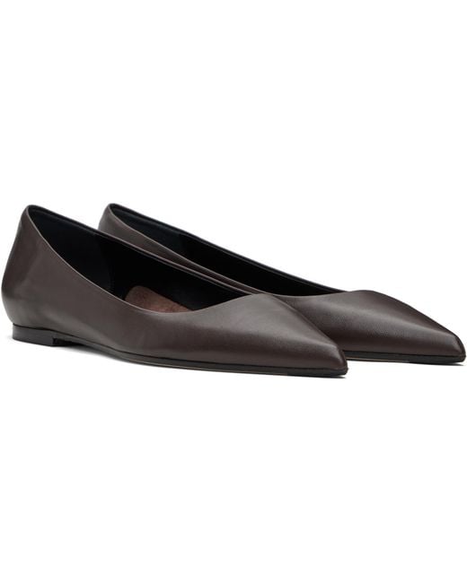 Aeyde Brown Cassy Pointed-Toe Ballet Flats