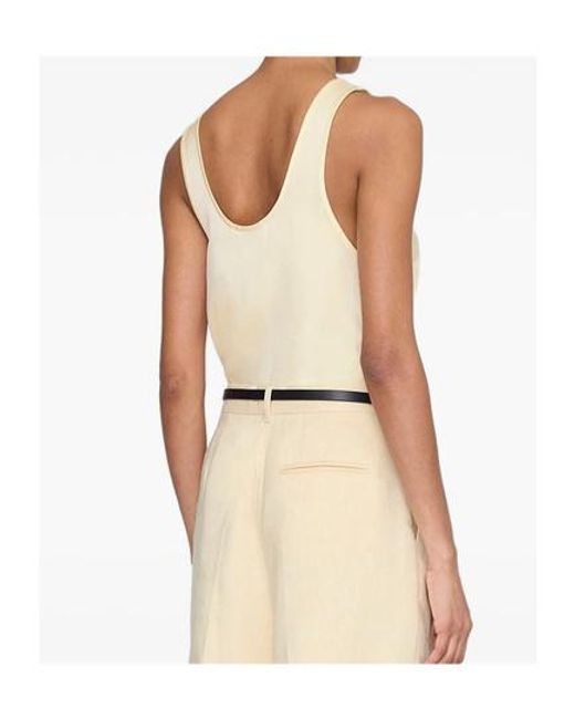 Anine Bing Natural Lea Sleeveless Top