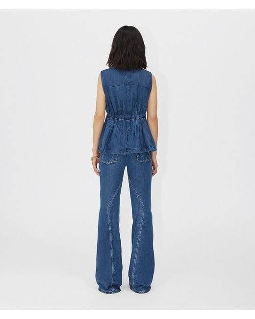 Bottega Veneta Blue Zip-Up Denim Top