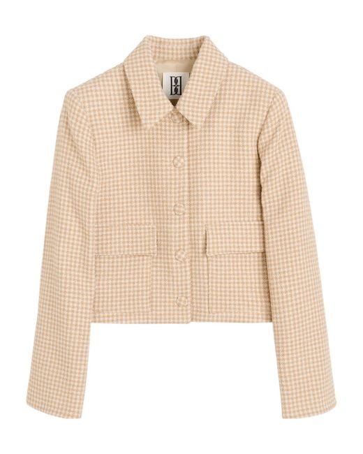By Malene Birger Natural Annie Houndstooth-Pattern Cropped Jacket