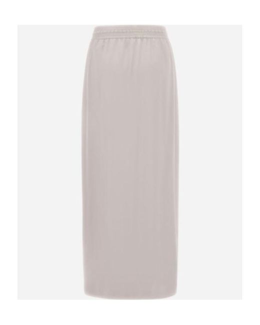 Herno White Elasticated Waistband Satin Skirt