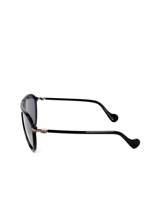 Moncler White Eyewear Pilot Frame Sunglasses for men
