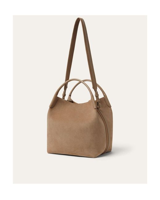 Loro Piana Brown Bale Large Shoulder Bag