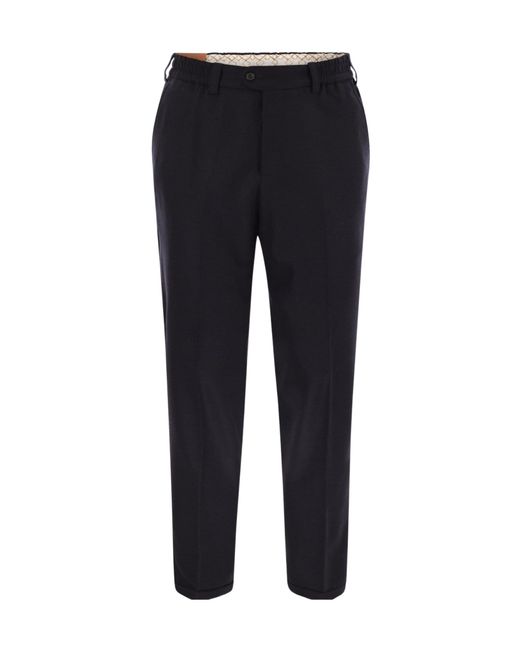 Pt Pantaloni Blue Pt Torino Elastic Waistband Trousers for men