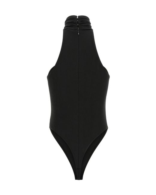 Elisabetta Franchi Black Embellished High-Neck Bodysuit