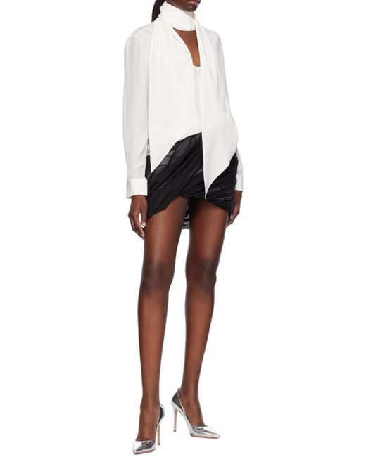 Helmut Lang Black Silk Bubble Skirt