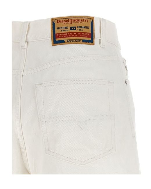 DIESEL White Five-Pocket Denim Shorts
