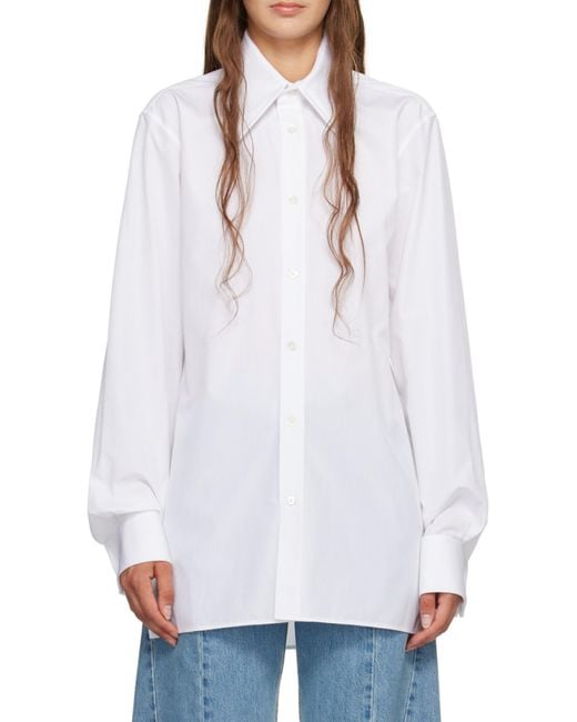 Maison Margiela White Side Slit Buttoned Shirt for men