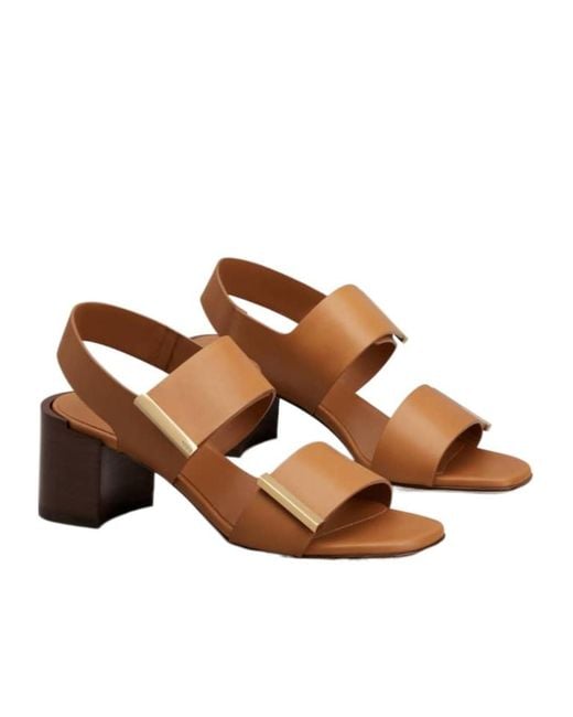 Tod's Brown Block Heel Sandals