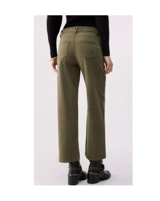 Liu Jo Green Cropped Flared Casual Trousers