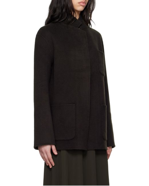 Totême  Black Totême Long Sleeved Pocket Detailed Jacket