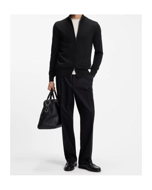 Boss Black Zip-Up Sweater for men