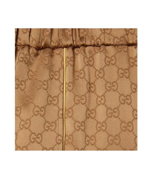 Gucci Natural Satin Shorts Elastic Waist