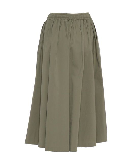 K-Way Green Drawstring Pleat Detailed Skirt