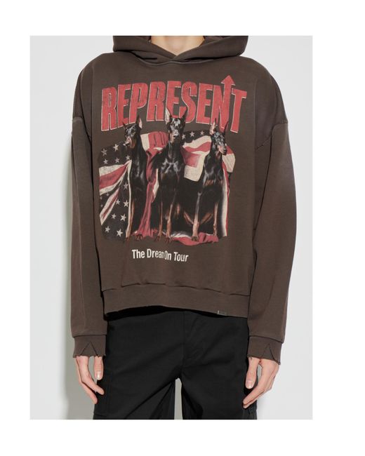 Represent Brown Dream On Tour Graphic Hoodie for men