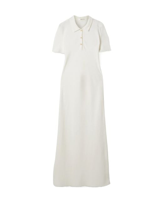 The Row White Valenit Silk-Crepe Maxi Dress