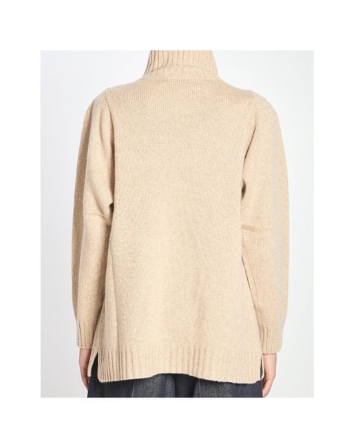 Max Mara Natural Turtleneck Knitted Jumper