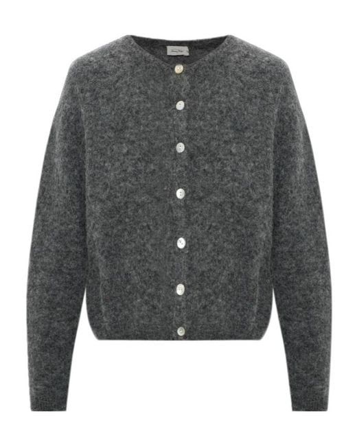 American Vintage Gray Crew Neck Long-Sleeved Knitwear