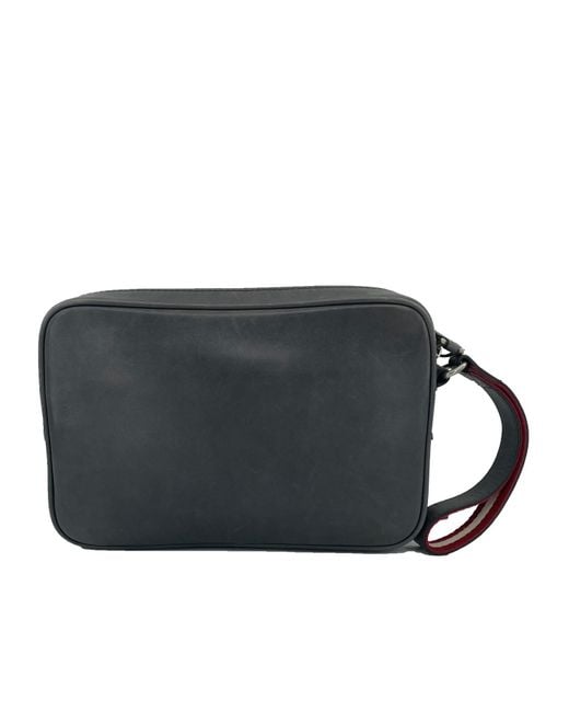 Bally Black Logo Zipper Clutch for men