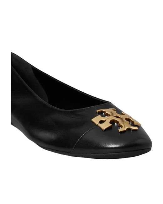 Tory Burch Black Charlie Logo Ballet Flats