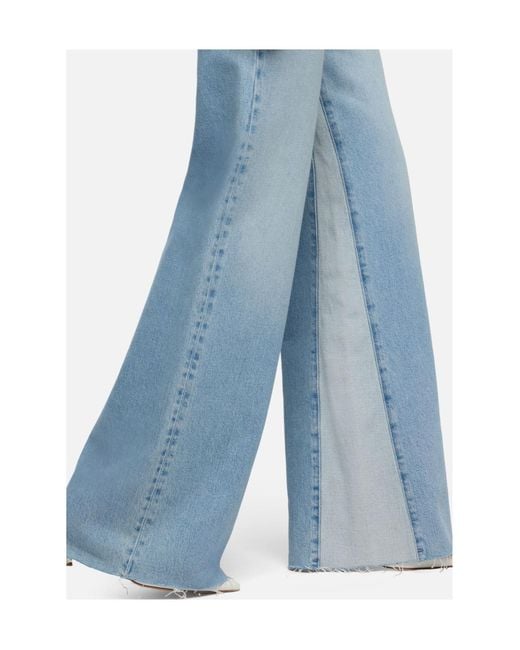 7 For All Mankind Blue Flared Contrast Panel Jeans