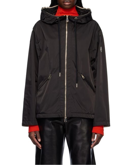 Moncler Black Cassiopea Zip-Up Hooded Jacket