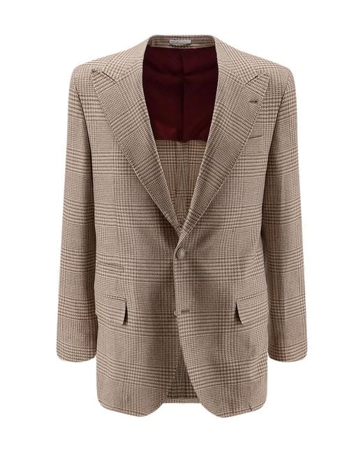 Brunello Cucinelli Brown Long-Sleeve Blazer for men