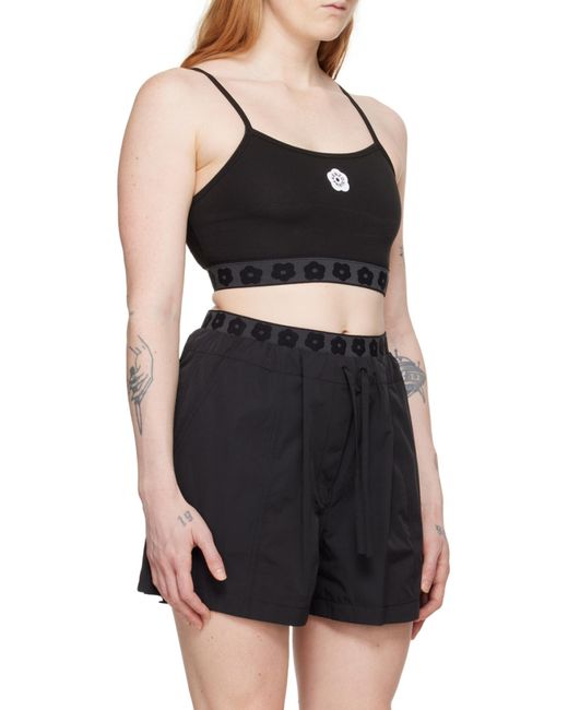 KENZO Black Logo Printed Sport Bra