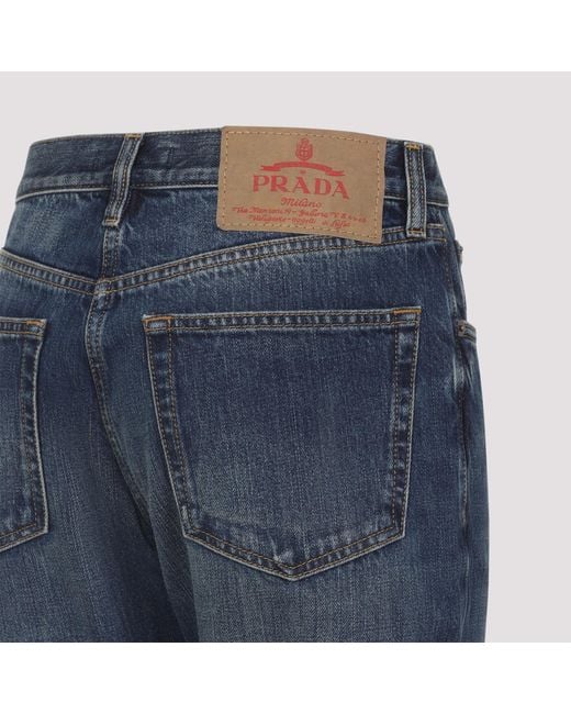 Prada Blue Tapered Selvedge Denim Jeans