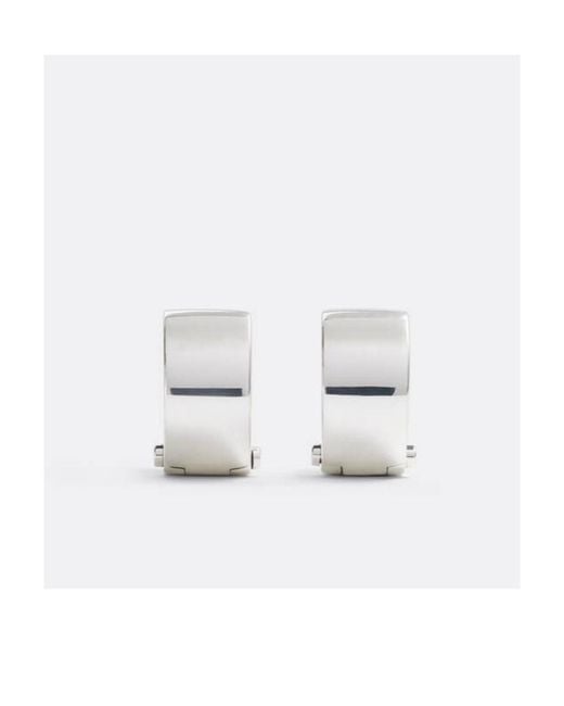 Bottega Veneta White Bolt Ring Earrings