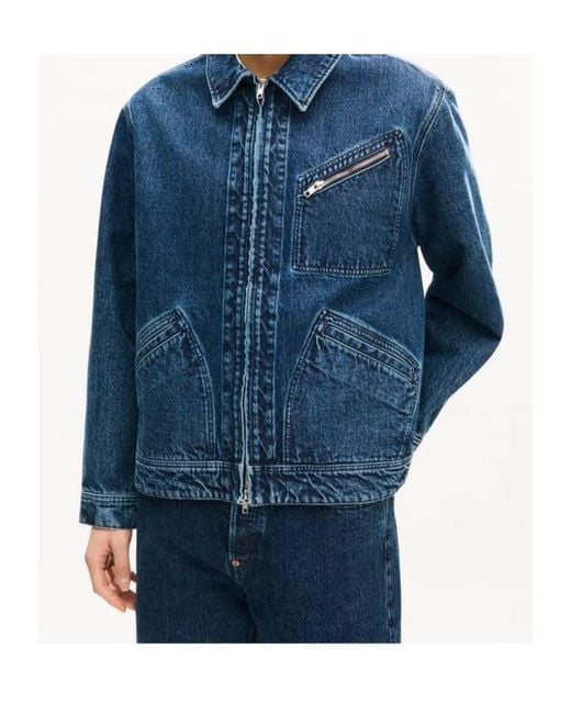 KENZO Blue Signature Genderless Japanese Denim Utility Jacket for men