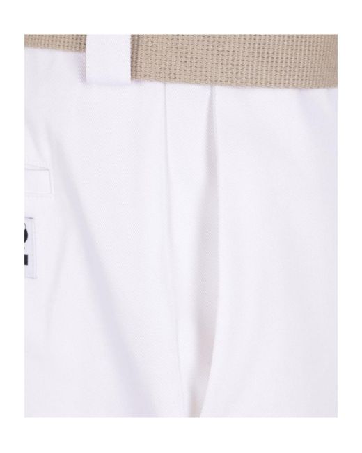 Magliano White Belted Casual Pants for men