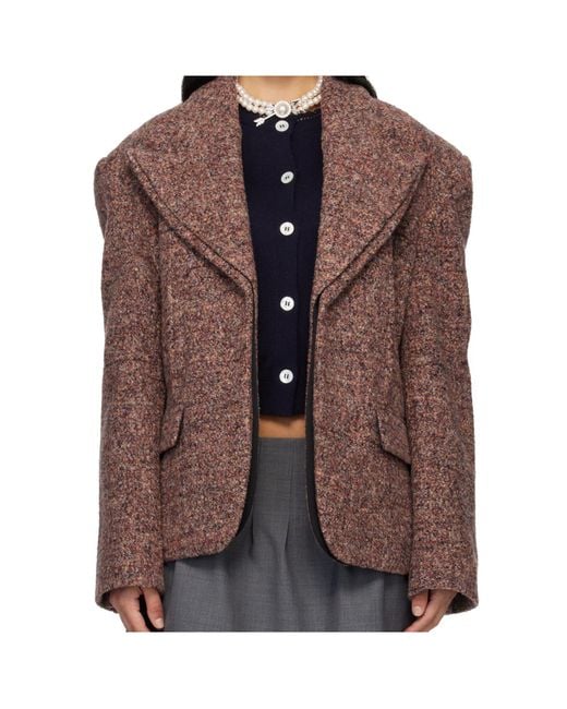 ShuShu/Tong Brown Long-Sleeved Suit Jacket