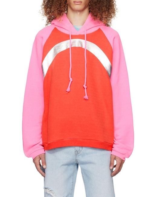 ERL Pink Long Sleeve Drawstring Hoodie