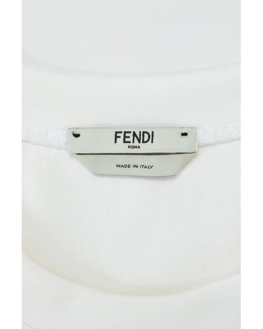 Fendi White Long-Sleeved Round-Neck Sweater