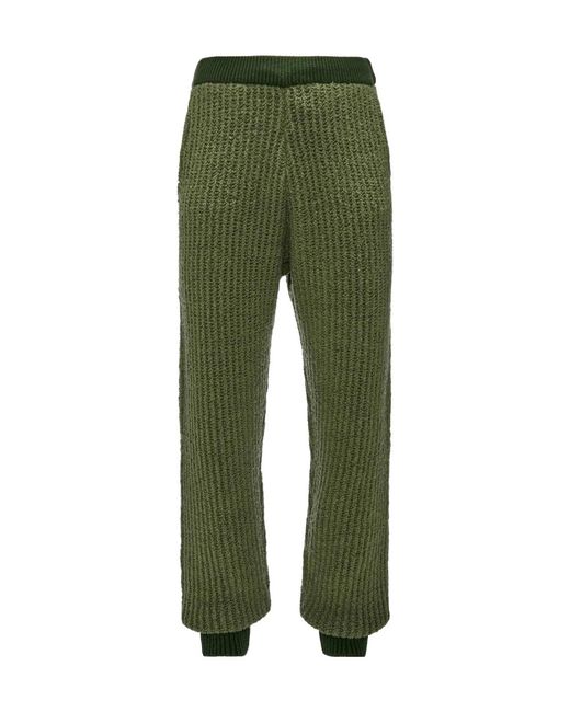 J.W. Anderson Green Wool Blend Knitted Trousers for men