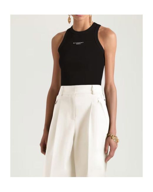 Givenchy Black Paris Logo Printed Slim-Fit Tank Top