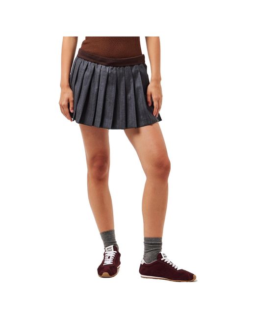 Miu Miu Gray Simple And Versatile Ruched Skirt