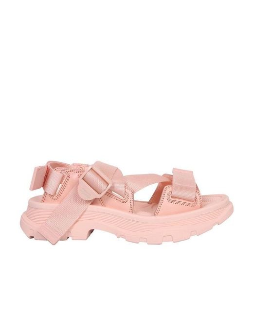 McQueen Pink Tread Strapped Sandals